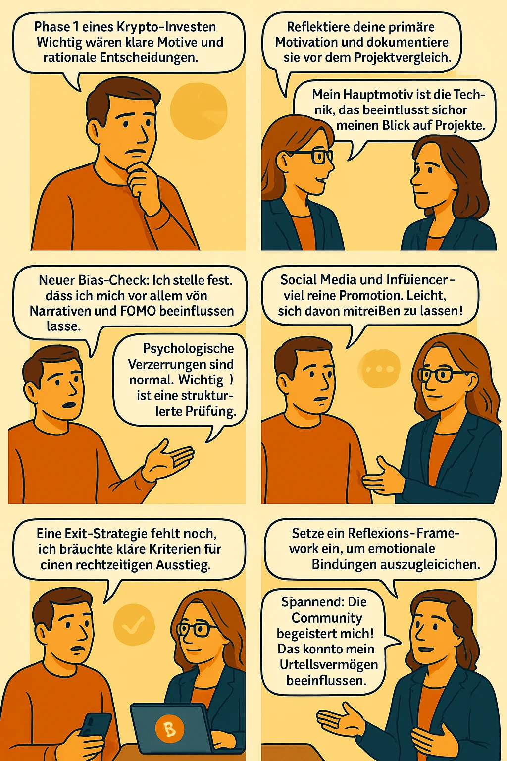 Phase 1 – Entscheidungsmotive reflektieren: vollständige Comicseite